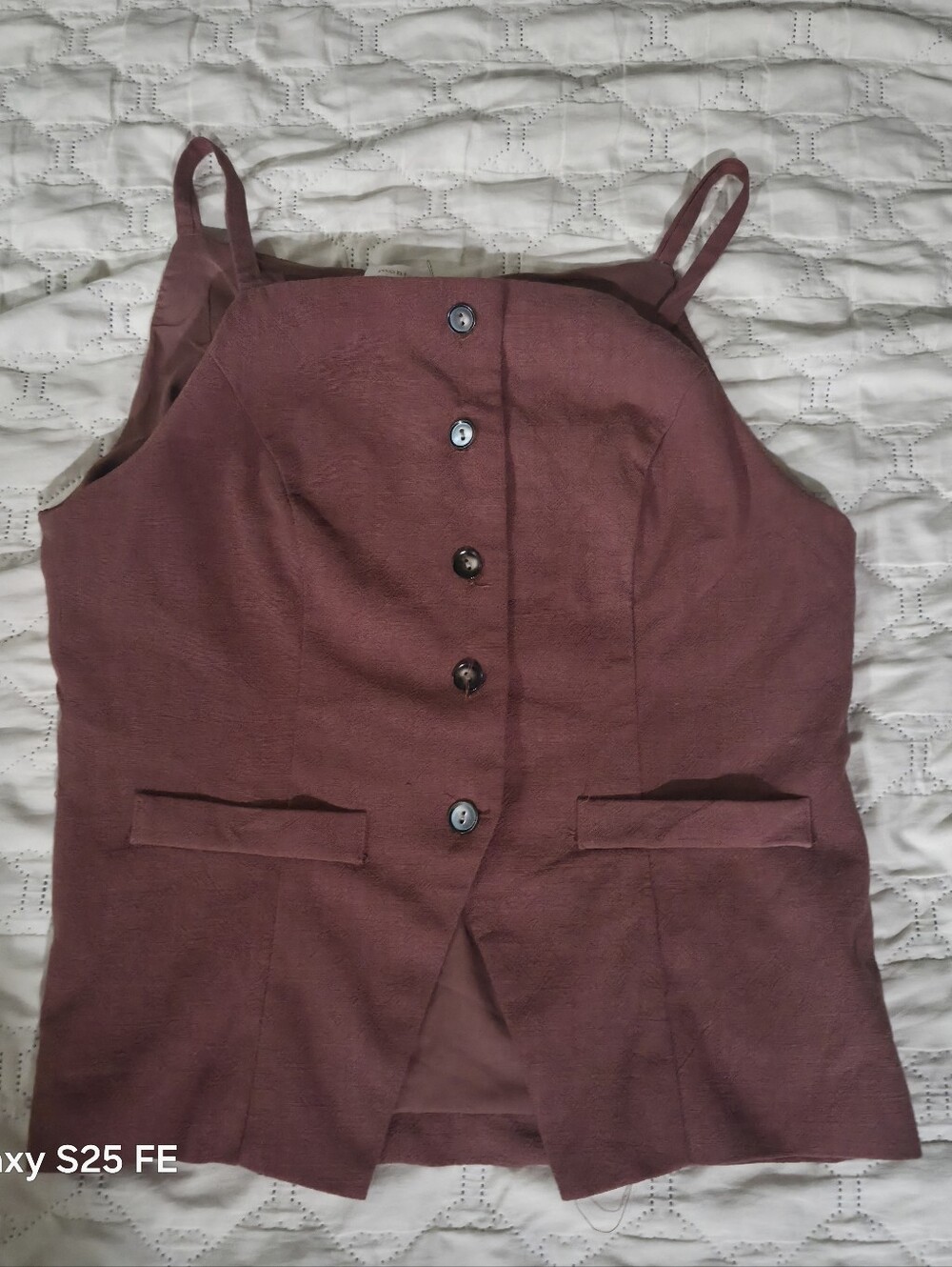 Women's  Button-Front Sleeveless Top